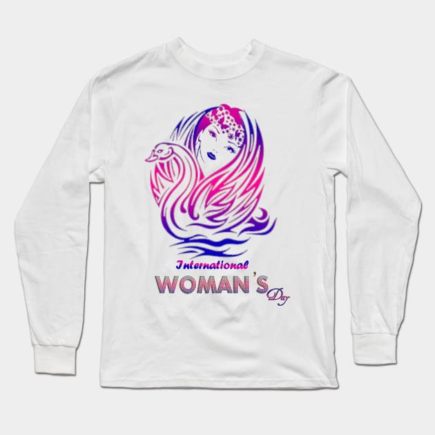 Woman's Day Long Sleeve T-Shirt by Megoo Store